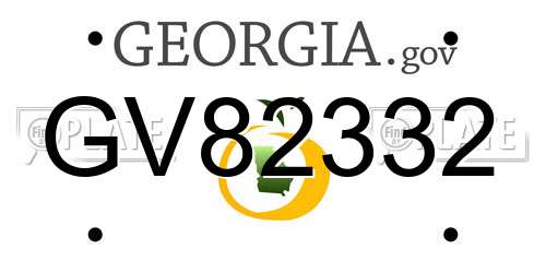 GV82332 Georgia License Plate