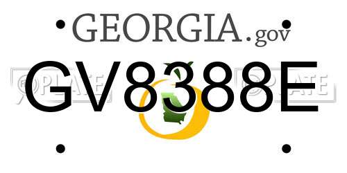 GV8388E Georgia License Plate