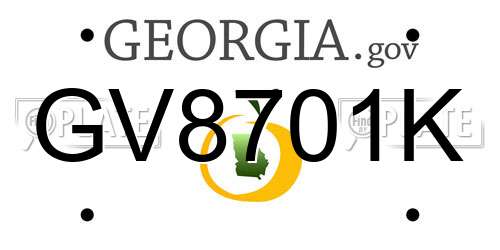 GV8701K Georgia License Plate