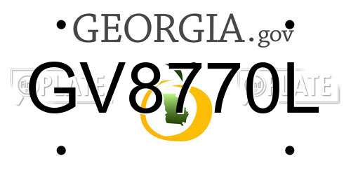GV8770L Georgia License Plate