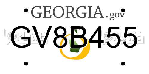 GV8B455 Georgia License Plate