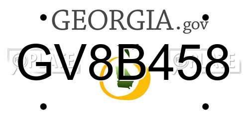 GV8B458 Georgia License Plate