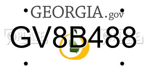 GV8B488 Georgia License Plate