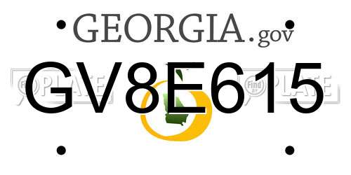 GV8E615 Georgia License Plate