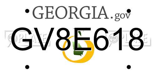 GV8E618 Georgia License Plate