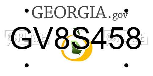 GV8S458 Georgia License Plate