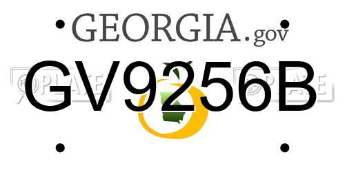 GV9256B Georgia License Plate