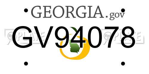 GV94078 Georgia License Plate