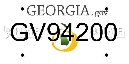 GV94200 Georgia License Plate