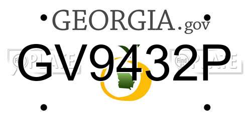 GV9432P Georgia License Plate