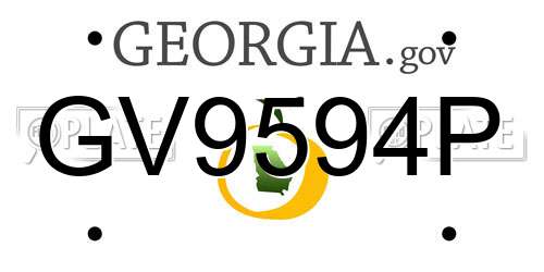 GV9594P Georgia License Plate