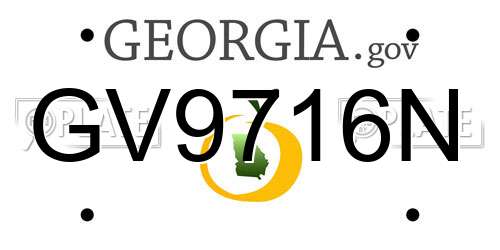 GV9716N Georgia License Plate