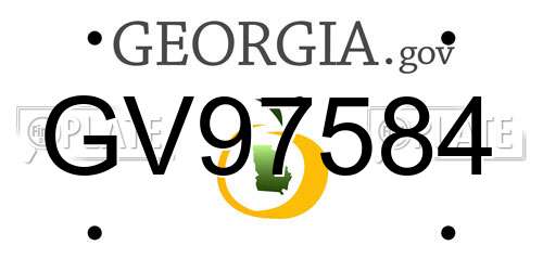 GV97584 Georgia License Plate