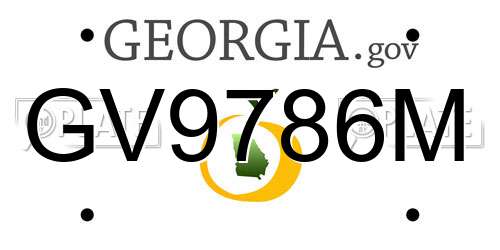 GV9786M Georgia License Plate