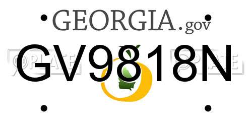 GV9818N Georgia License Plate