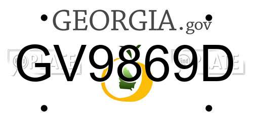 GV9869D Georgia License Plate