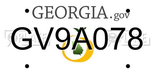 GV9A078 Georgia License Plate