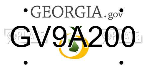 GV9A200 Georgia License Plate