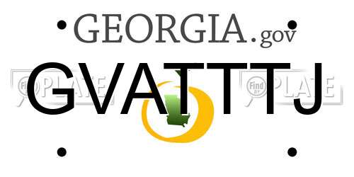 GVATTTJ Georgia License Plate