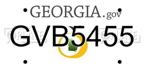 GVB5455 Georgia License Plate