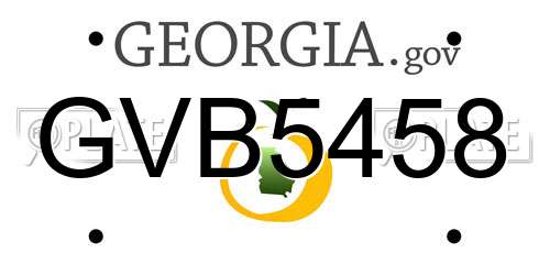 GVB5458 Georgia License Plate