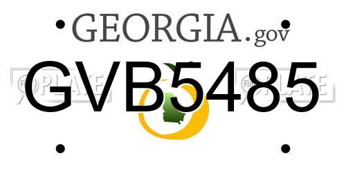 GVB5485 Georgia License Plate
