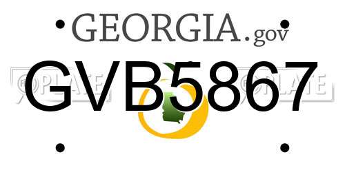 GVB5867 Georgia License Plate