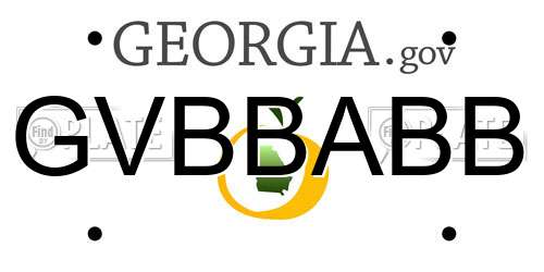 GVBBABB Georgia License Plate