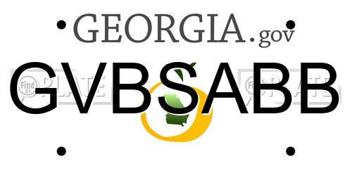 GVBSABB Georgia License Plate