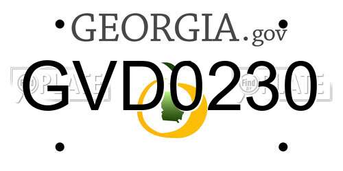 GVD0230 Georgia License Plate