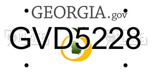 GVD5228 Georgia License Plate