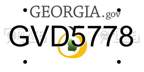 GVD5778 Georgia License Plate