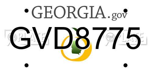 GVD8775 Georgia License Plate