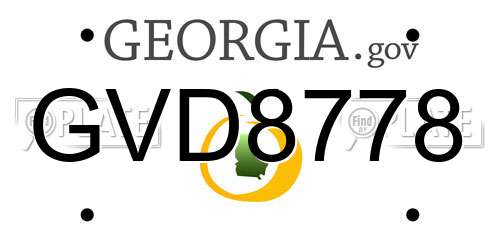 GVD8778 Georgia License Plate