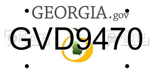 GVD9470 Georgia License Plate