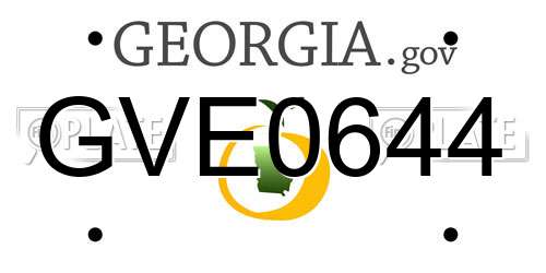 GVE0644 Georgia License Plate
