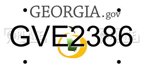 GVE2386 Georgia License Plate