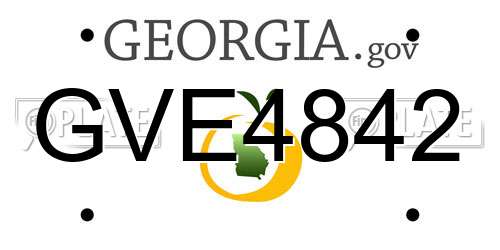 GVE4842 Georgia License Plate