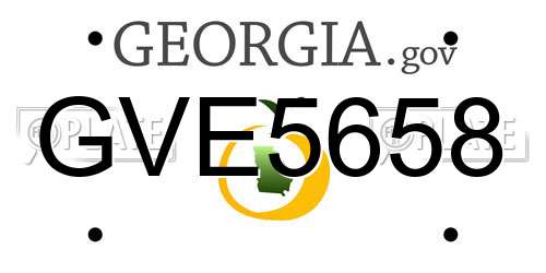 GVE5658 Georgia License Plate