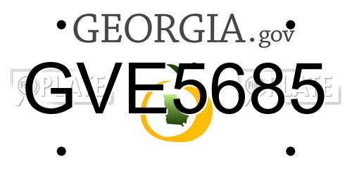 GVE5685 Georgia License Plate