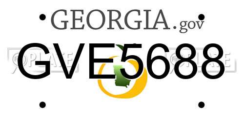 GVE5688 Georgia License Plate