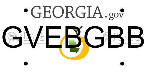 GVEBGBB Georgia License Plate
