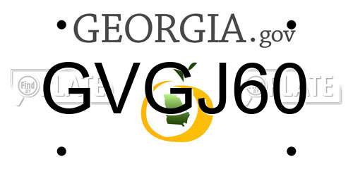GVGJ60 Georgia License Plate