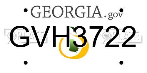 GVH3722 Georgia License Plate