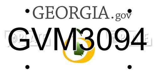 GVM3094 Georgia License Plate
