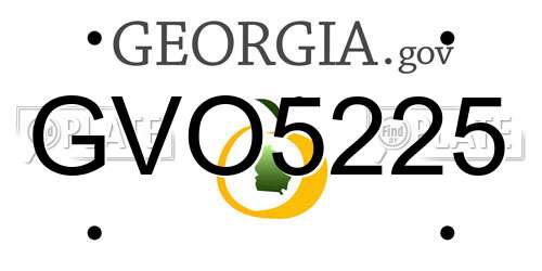 GVO5225 Georgia License Plate
