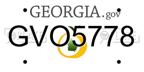 GVO5778 Georgia License Plate