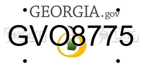 GVO8775 Georgia License Plate