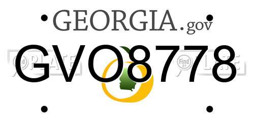 GVO8778 Georgia License Plate