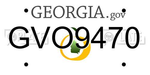 GVO9470 Georgia License Plate